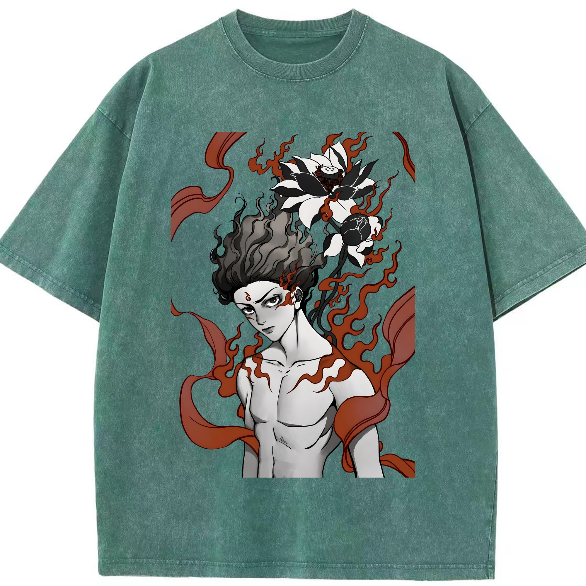 （画像用） Ne Zha 2 ナタ 魔童の大暴れ 綿100% ヴィンテージ風 半袖Tシャツ（フロントプリント）